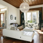 white living room, white lounge, country house, neutrals, ceiling, floorboards 
